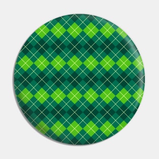 Green Argyle Pattern Pin