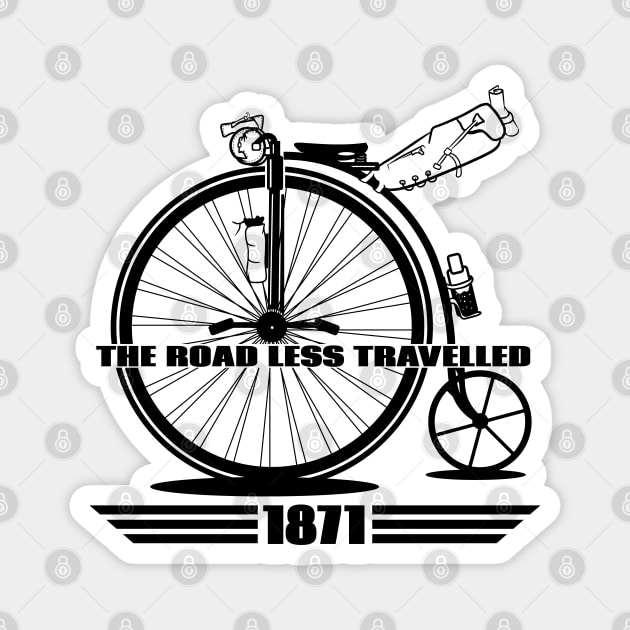 High wheel penny farthing bikepacking Magnet by mailboxdisco