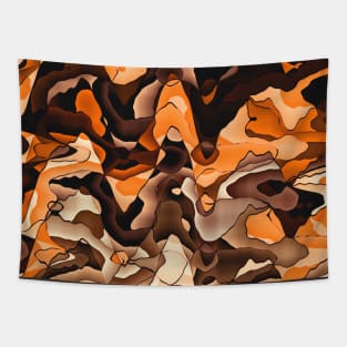 Wavy orange and brown Tapestry