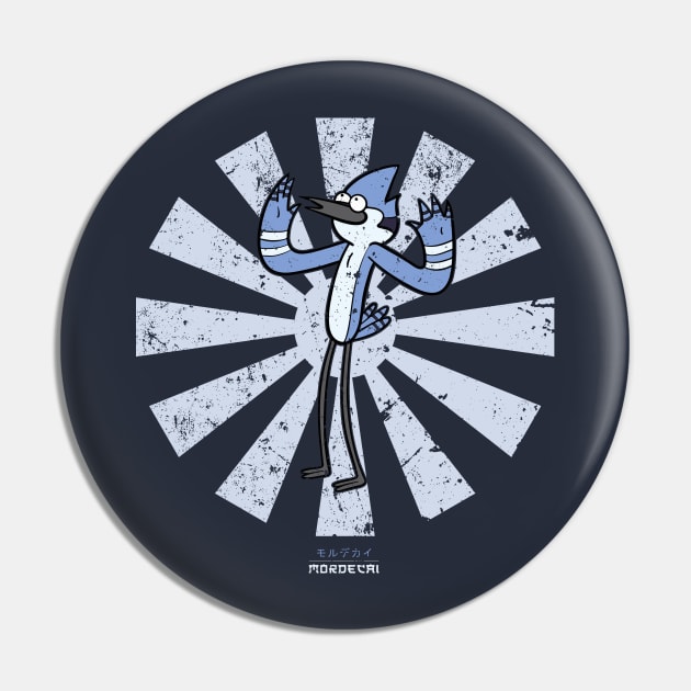 Mordecai Retro Japanese Regular Show Pin by Nova5