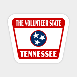The Volunteer State Tennessee Retro Flag Badge (Red) Magnet