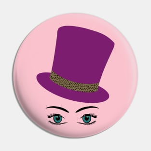 Woman in Pink Top Hat Pin