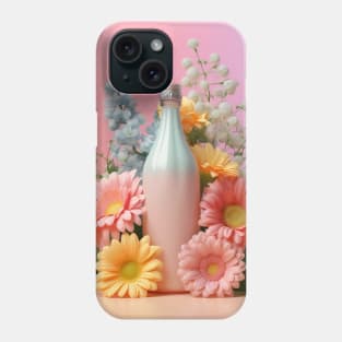 Pastel colors, flowers & bottle Phone Case