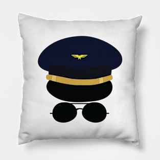 Capita's hat with glasses great for airline pilots Pillow