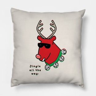 Red Rudolf Pillow