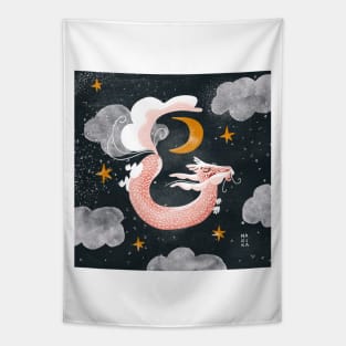 Pink Scale Dragon Tapestry