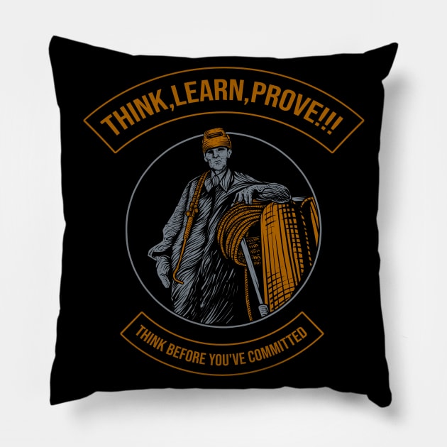 Welder Committed Pillow by damnoverload