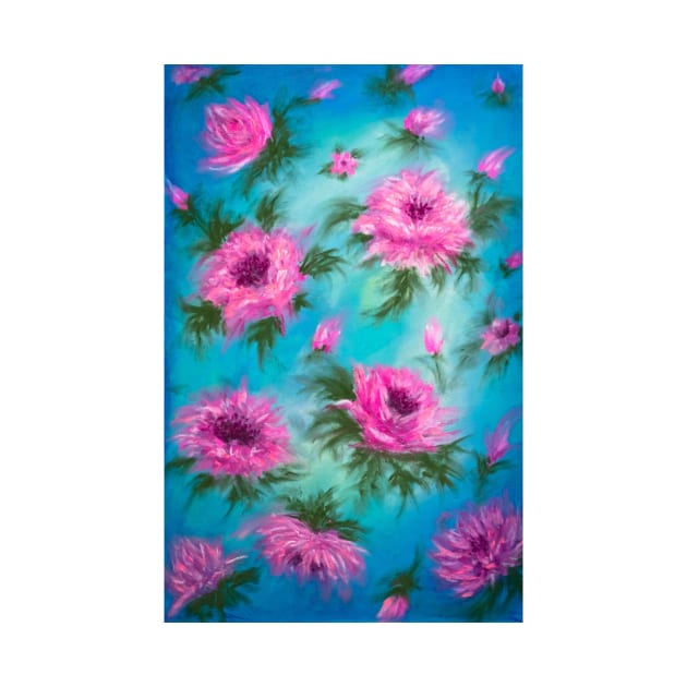 Pink Asters pattern by redwitchart