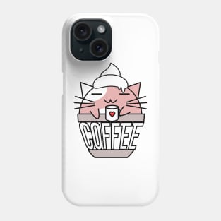 Meowcha in cup pink Phone Case