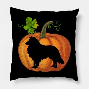 Sheltie in pumpkin Pillow