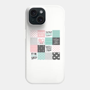 Nurse Patchwork - pink/aqua Phone Case