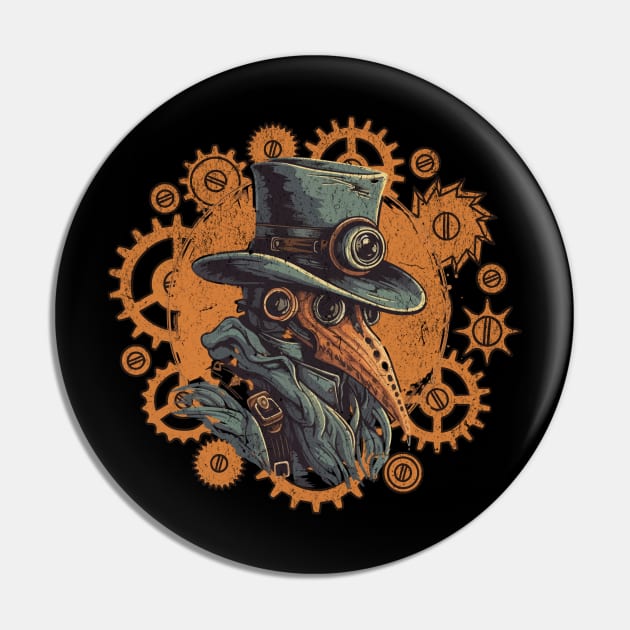 Steampunk Plaque Doctor Pin by Curio Pop Relics