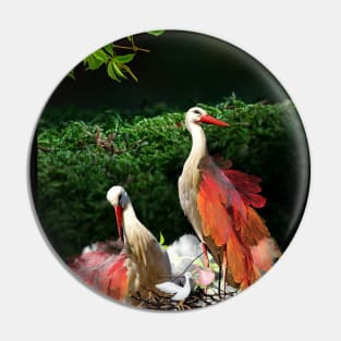 The power animal - white stork Pin