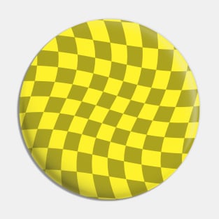 Twisted Checkered Square Pattern - Yellow Tones Pin