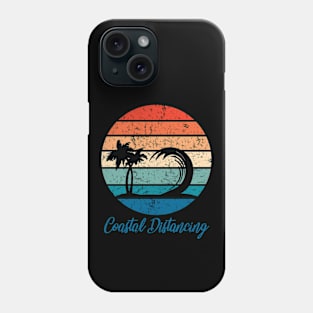 Social Distancing vs Coastal Distancing - Palm Tree with Wave Phone Case