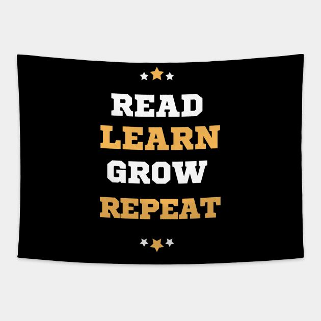 Read Learn Grow Repeat Tapestry by Dippity Dow Five