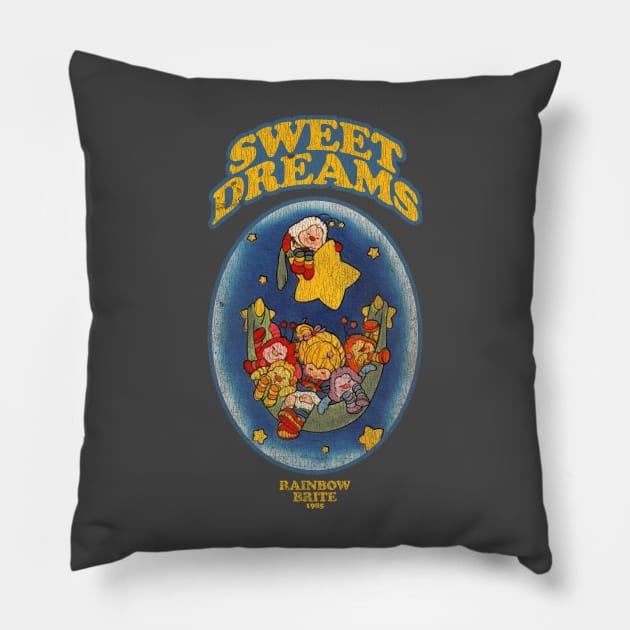 Sweet Dreams Rainbow Brite Distressed Pillow by Tangan Pengharapan