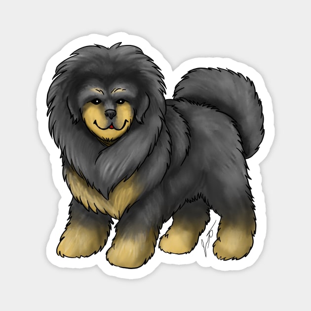 Dog - Tibetan Mastiff - Black and Tan Magnet by Jen's Dogs Custom Gifts and Designs