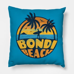 Bondi Beach Vintage Distressed Pillow