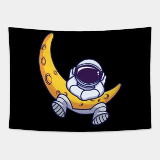 Astronaut With Sickle Moon Tapestry