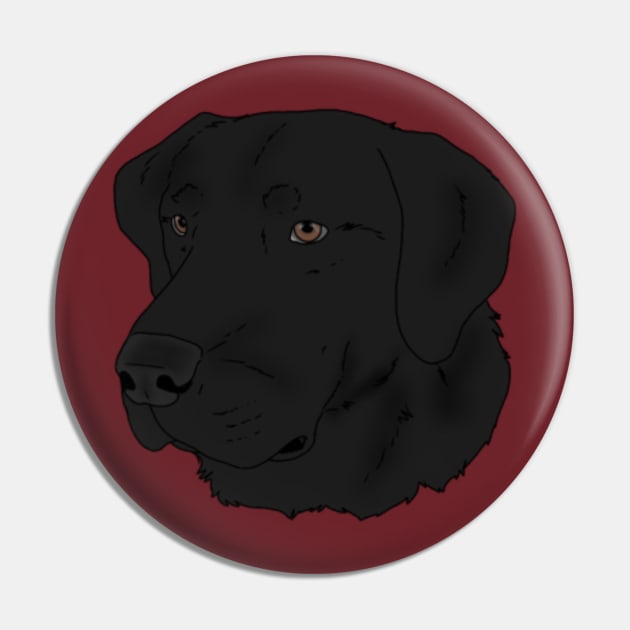 Black Lab Head Pin by Animals shop