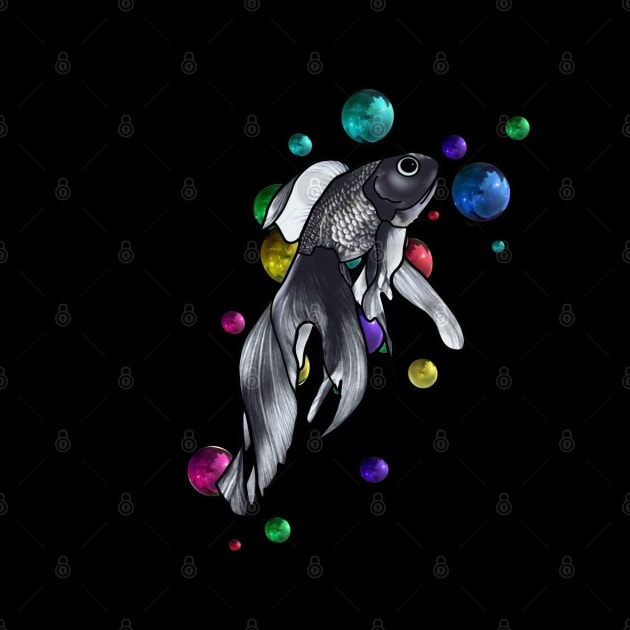 Grey fish with bubble by Print Art Station