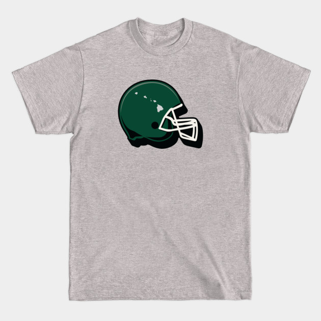 Discover Hawaii Outline Football Helmet - Hawaii Football - T-Shirt