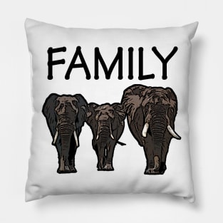 Family Father Mother Child Elephants Pillow