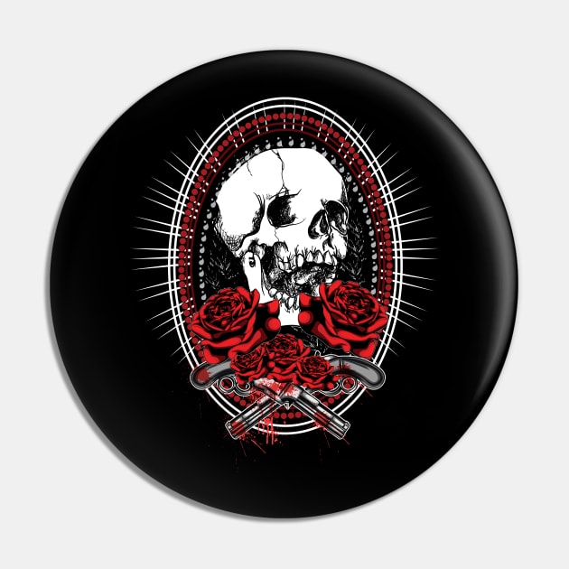 Skull Rose Skeleton Pin by Imutobi