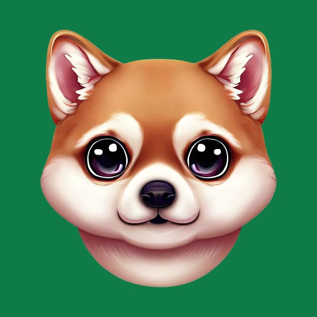 Shiba Inu Expressive Portrait by Art By Mojo