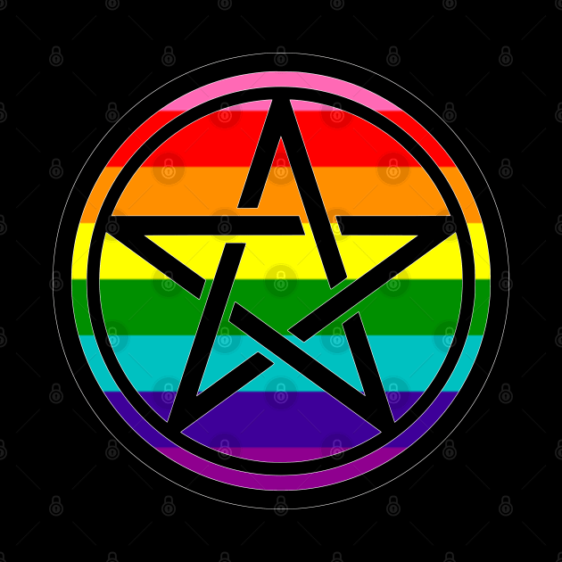 Large Print Pentacle LGBT Flag Gilbert Baker Rainbow Pride by aaallsmiles