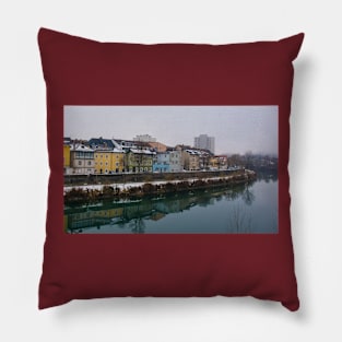 Drava River in Villach, Austria Pillow