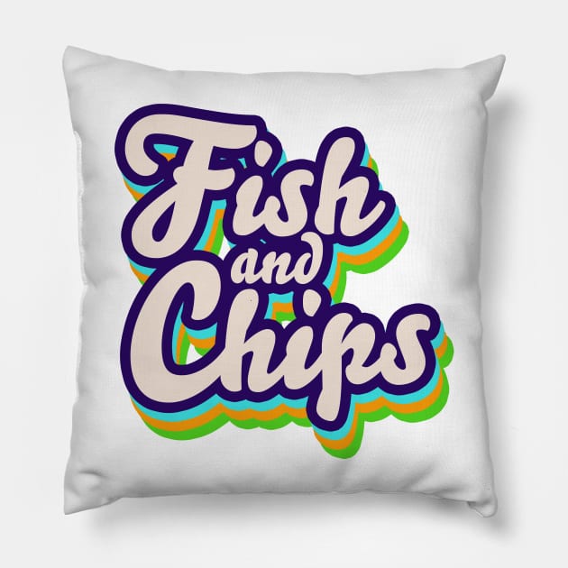 Fish and Chips Pillow by These Are Shirts