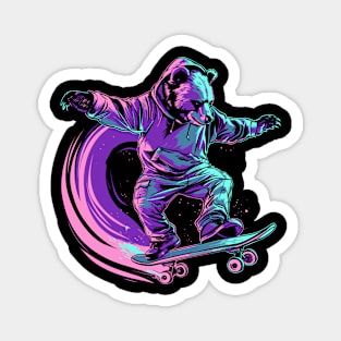 Bear playing skateboard Magnet