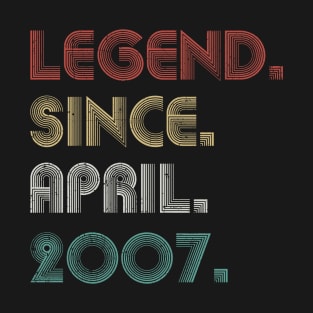 16 Years Old Vintage Legend Since April 2007 16th T-Shirt