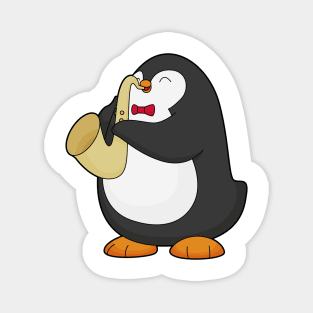 Penguin Musician Saxophone Music Magnet