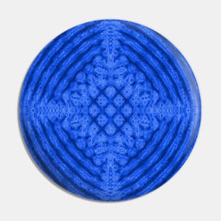 Blue Snowflake Kaleidoscope Fractal Pin