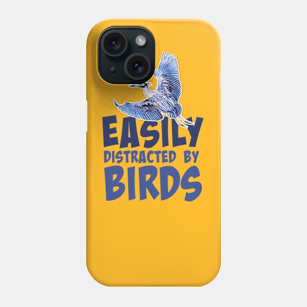 Easily distracted by birds - Yellow-crown Night Heron Phone Case by Ripples of Time