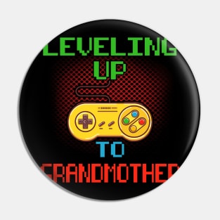 Promoted To Grandmother T-Shirt Unlocked Gamer Leveling Up Pin