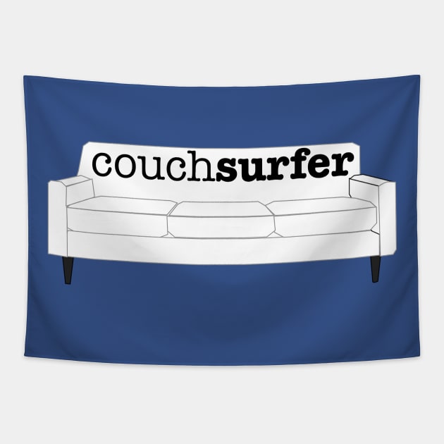 Couch Surfer Travel Design Tapestry by eockert