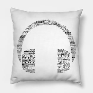 Typographic headphone Pillow