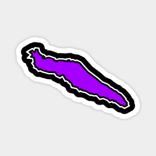 Simple Texada Island Silhouette in Purple - Solid Violet Colour - Texada Island Magnet