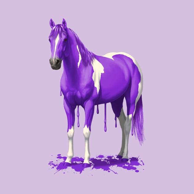 Funny Purple Pinto Dripping Wet Paint Horse by csforest