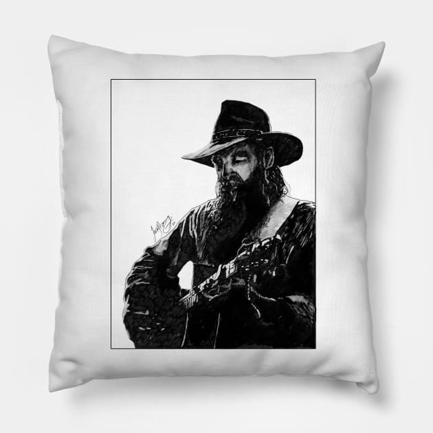 Blaze Foley Pillow by Jack Browning