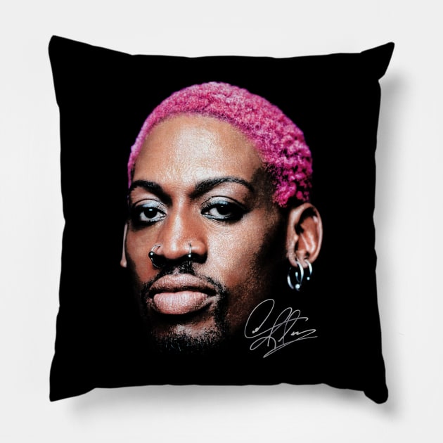 DENNIS RODMAN / THE PINK WORM Pillow by Jey13