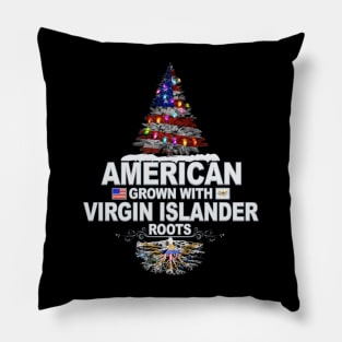 Christmas Tree  American Grown With Virgin Islander Roots - Gift for Virgin Islander From Virgin Islands Pillow