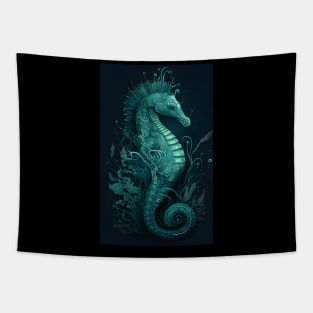Bioluminescent Seahorse Tapestry