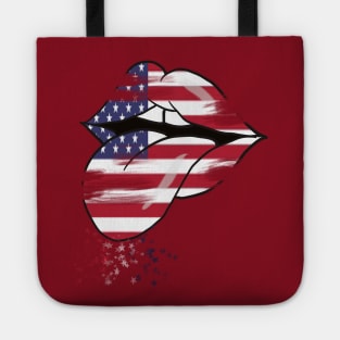 Red, White and Blue USA Mouth Tote