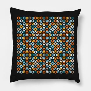 70s vibes retro minimalist circles in orange, beige and blue Pillow