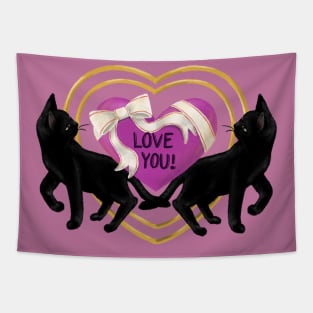 Pink heart Tapestry